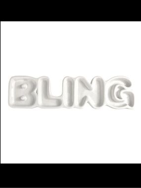 Anthropologie - Ceramic BLING Jewellery/Trinket Holder Dish - White